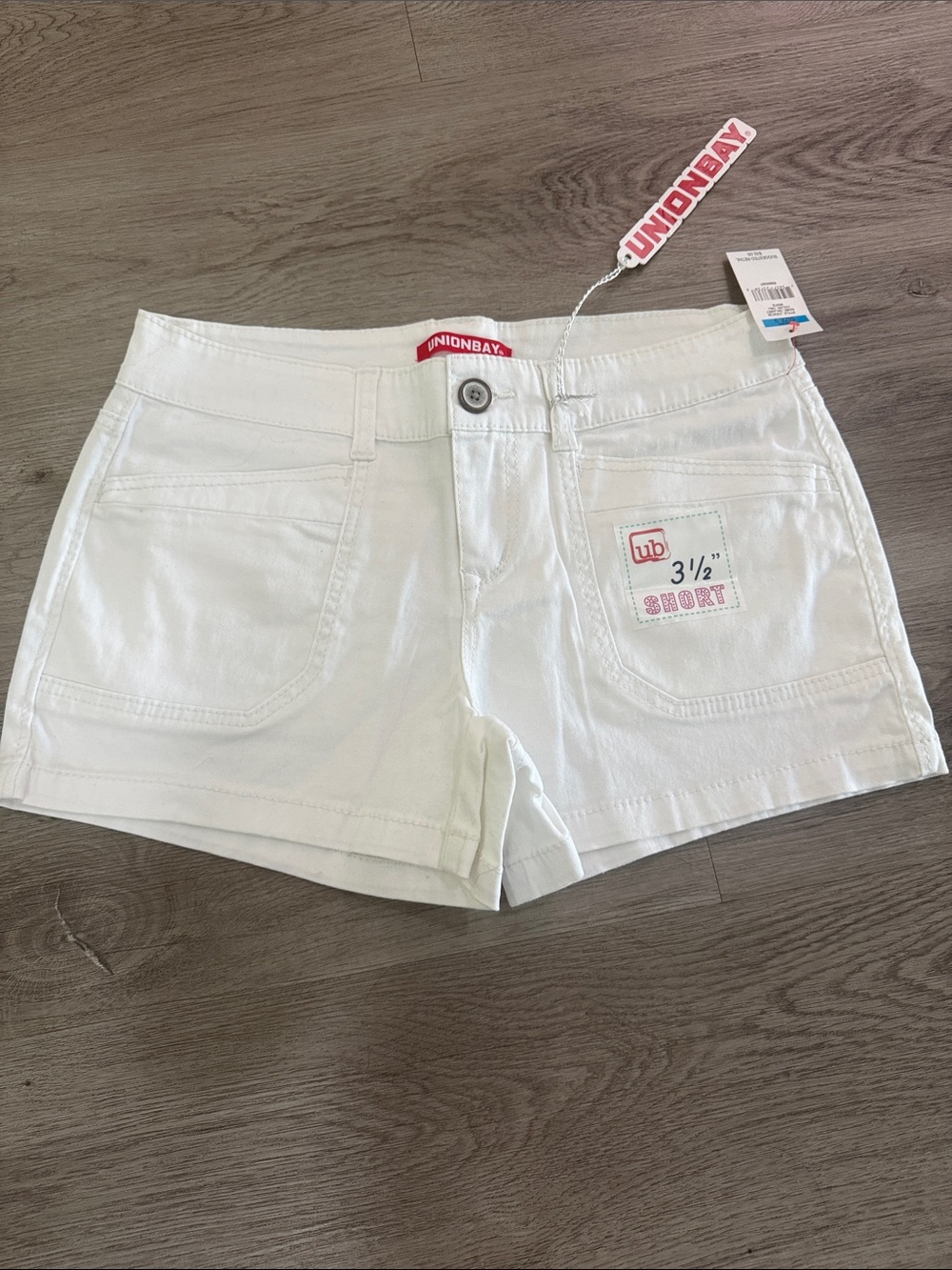 UNIONBAY White Denim Short Shorts